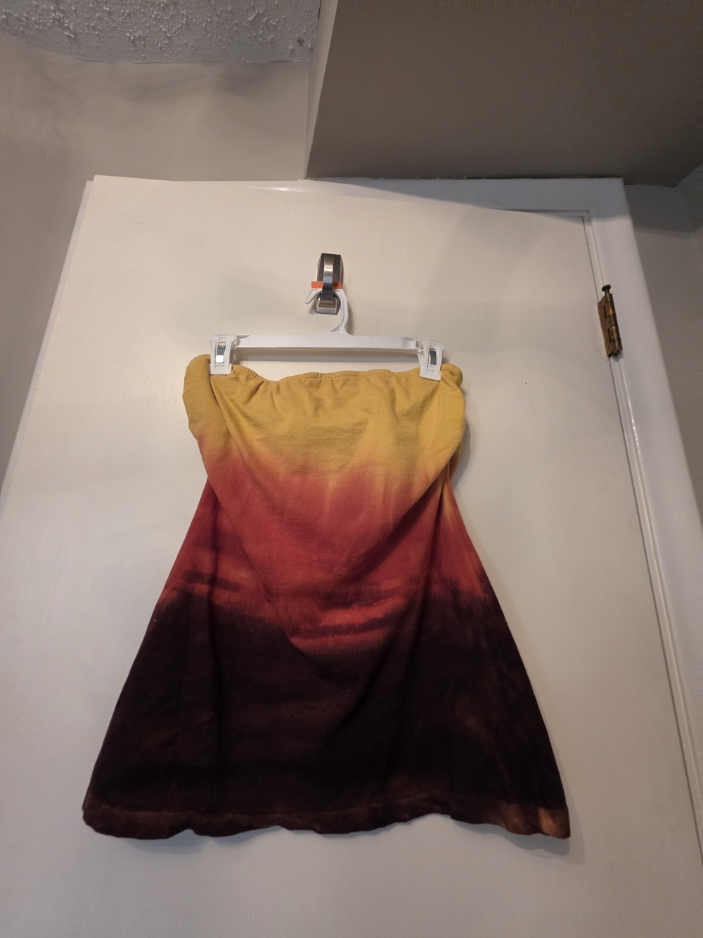 Maurices Strapless Ombre Yellow to Burgundy Dress
